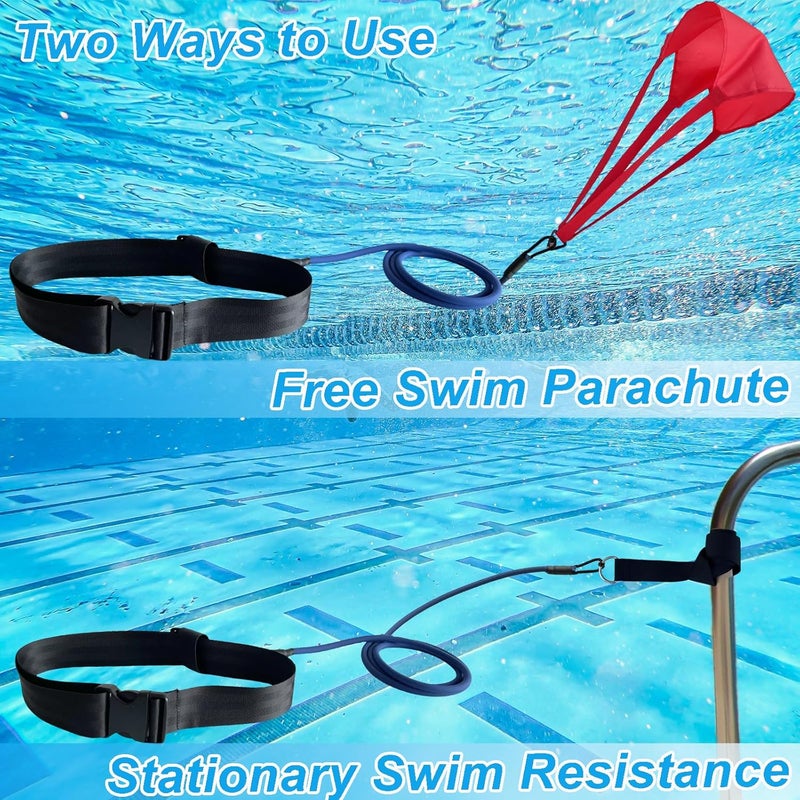 CORECISE Swimming Resistance Training Set - Aquatic Resistance Belt, Swim Parachute, Pool Trainer Set - Image 3